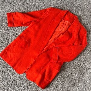 Bright Orange Textured Blazer